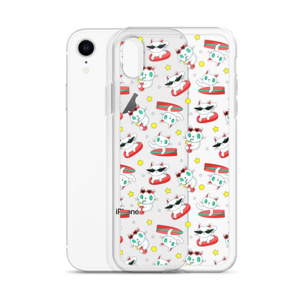 Cat Surfing iPhone Clear Case