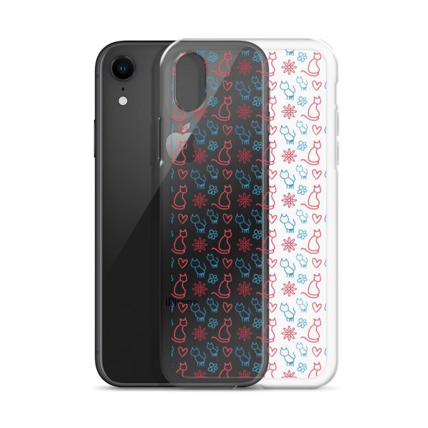 clear-case-for-iphone-iphone-xr-case-with-phone-6a1d6fc0b18d9.jpg Cats and Flowers Doodle iPhone Clear Case