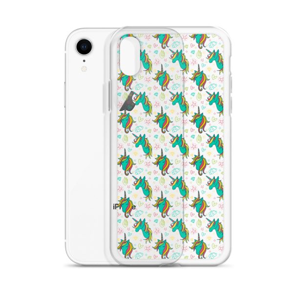 Colorful Unicorn Drawings iPhone Clear Case