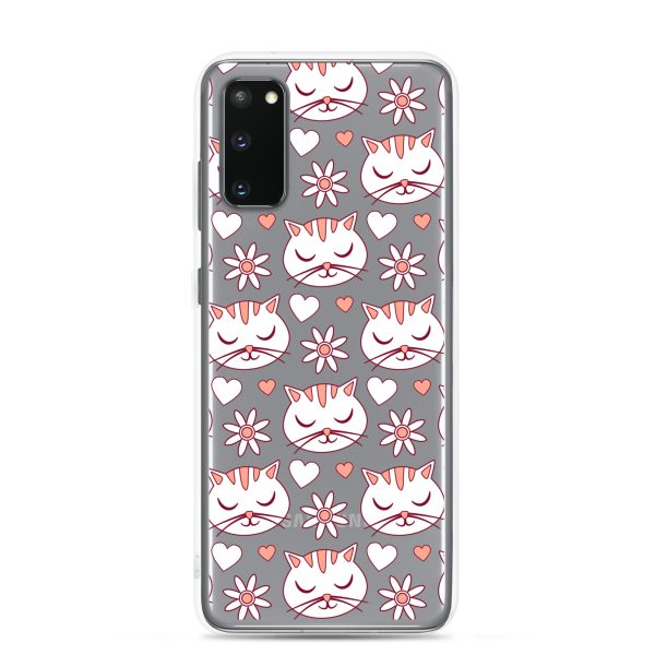 clear-case-for-samsung-samsung-galaxy-s20-case-on-phone-6a1e79e648bf4.jpg Cat Flowers and Hearts Samsung Clear Case