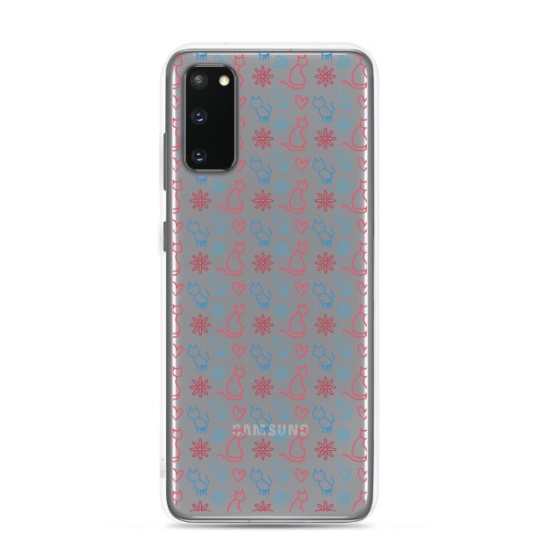 clear-case-for-samsung-samsung-galaxy-s20-case-on-phone-6a1e7c00680b8.jpg Cats and Flowers Doodle Samsung Clear Case