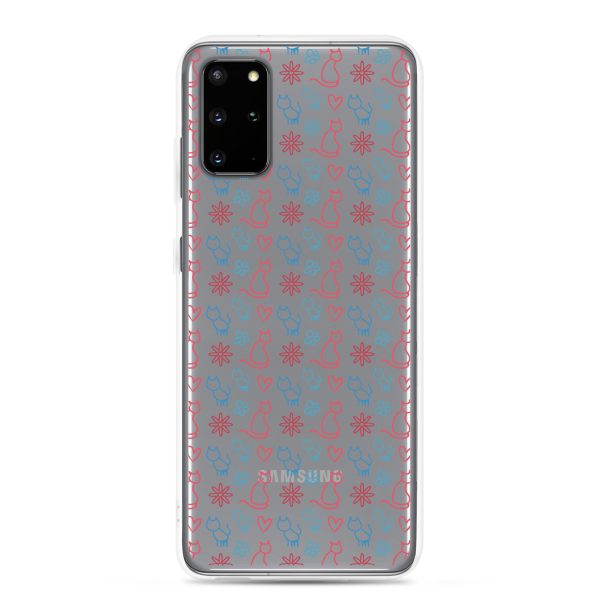 clear-case-for-samsung-samsung-galaxy-s20-plus-case-on-phone-6a1e7c0067e51.jpg Cats and Flowers Doodle Samsung Clear Case