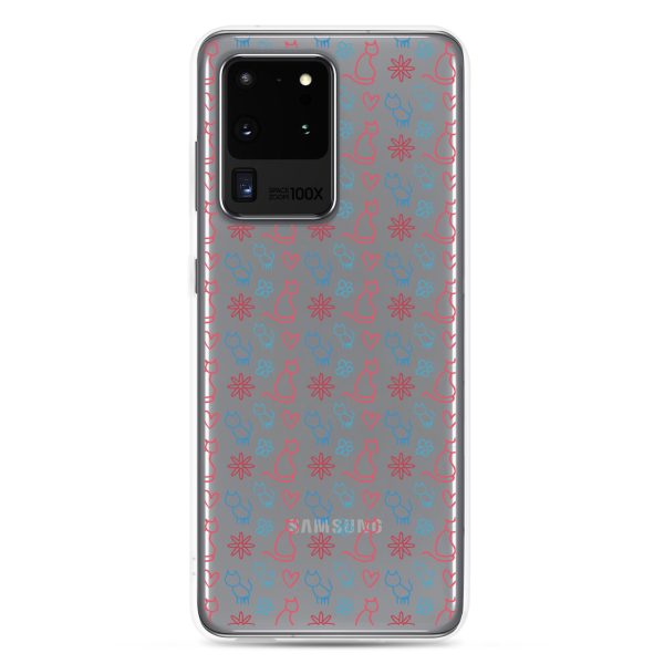 clear-case-for-samsung-samsung-galaxy-s20-ultra-case-on-phone-6a1e7c0067f61.jpg Cats and Flowers Doodle Samsung Clear Case
