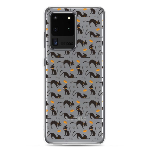 clear-case-for-samsung-samsung-galaxy-s20-ultra-case-on-phone-6a38ff116ee4b.jpg Halloween Seamless Cat Samsung Clear Case