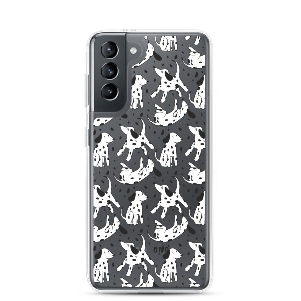 clear-case-for-samsung-samsung-galaxy-s21-case-on-phone-6a1e776bacf04.jpg Dalmatian Dog Samsung Clear Case