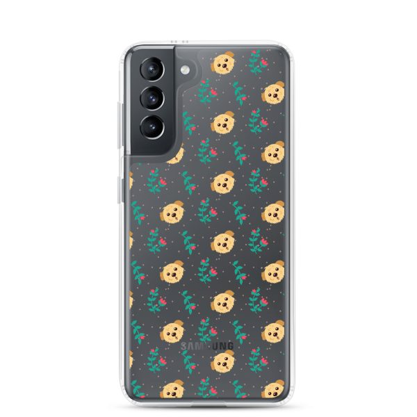 clear-case-for-samsung-samsung-galaxy-s21-case-on-phone-6a1e78da0cf49.jpg Dogs and Flowers Samsung Clear Case