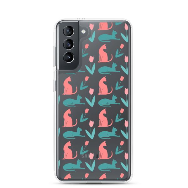 clear-case-for-samsung-samsung-galaxy-s21-case-on-phone-6a1e7a08244b5.jpg Cat Silhouettes Samsung Clear Case
