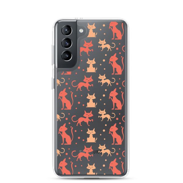 clear-case-for-samsung-samsung-galaxy-s21-case-on-phone-6a1e7b900605a.jpg Cat Silhouettes Seamless Samsung Clear Case