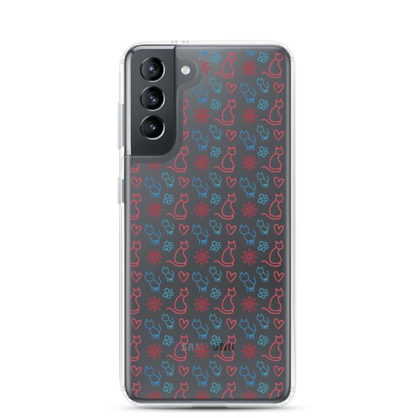 clear-case-for-samsung-samsung-galaxy-s21-case-on-phone-6a1e7c0068319.jpg Cats and Flowers Doodle Samsung Clear Case