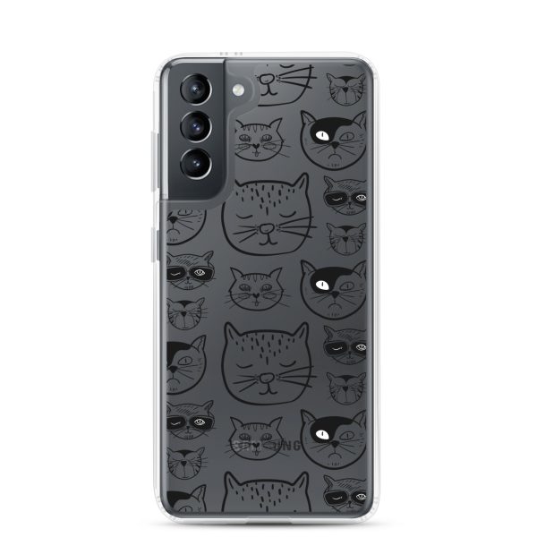 Cartoonish Cat Samsung Clear Case