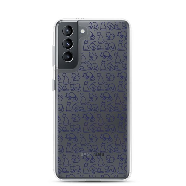 clear-case-for-samsung-samsung-galaxy-s21-case-on-phone-6a38fcb0855c8.jpg Simple Cat Outlines Samsung Clear Case