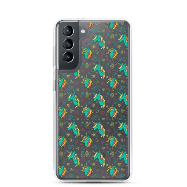 Colorful Unicorn Drawings Samsung Clear Case