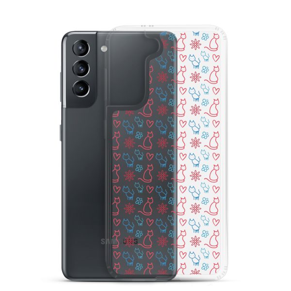 clear-case-for-samsung-samsung-galaxy-s21-case-with-phone-6a1e7c0068364.jpg Cats and Flowers Doodle Samsung Clear Case