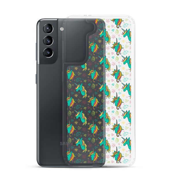 Colorful Unicorn Drawings Samsung Clear Case