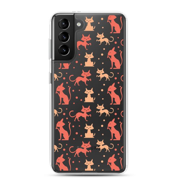 clear-case-for-samsung-samsung-galaxy-s21-plus-case-on-phone-6a1e7b9005ea9.jpg Cat Silhouettes Seamless Samsung Clear Case