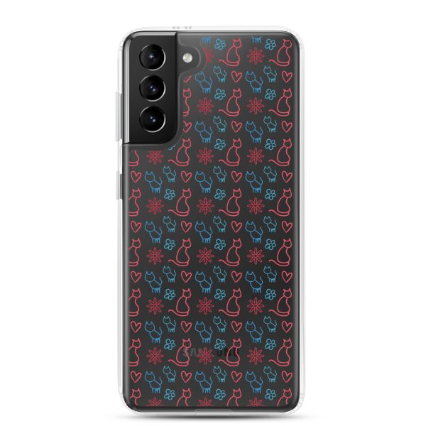 clear-case-for-samsung-samsung-galaxy-s21-plus-case-on-phone-6a1e7c0068187.jpg Cats and Flowers Doodle Samsung Clear Case