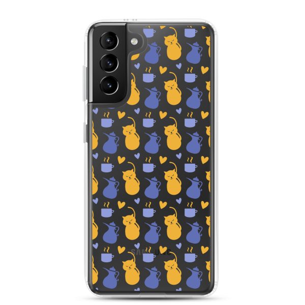 clear-case-for-samsung-samsung-galaxy-s21-plus-case-on-phone-6a1e7c204667f.jpg Tea and Cat Samsung Clear Case