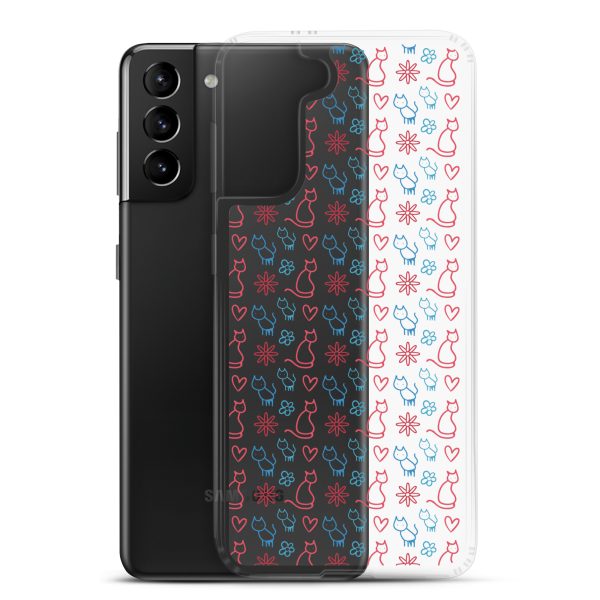 clear-case-for-samsung-samsung-galaxy-s21-plus-case-with-phone-6a1e7c00681d6.jpg Cats and Flowers Doodle Samsung Clear Case