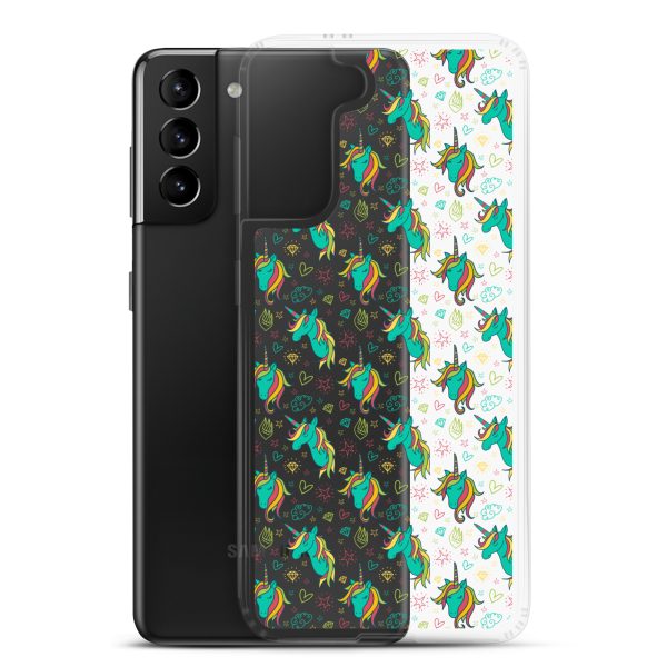 Colorful Unicorn Drawings Samsung Clear Case