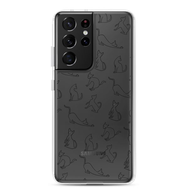 Cat Outline Samsung Clear Case