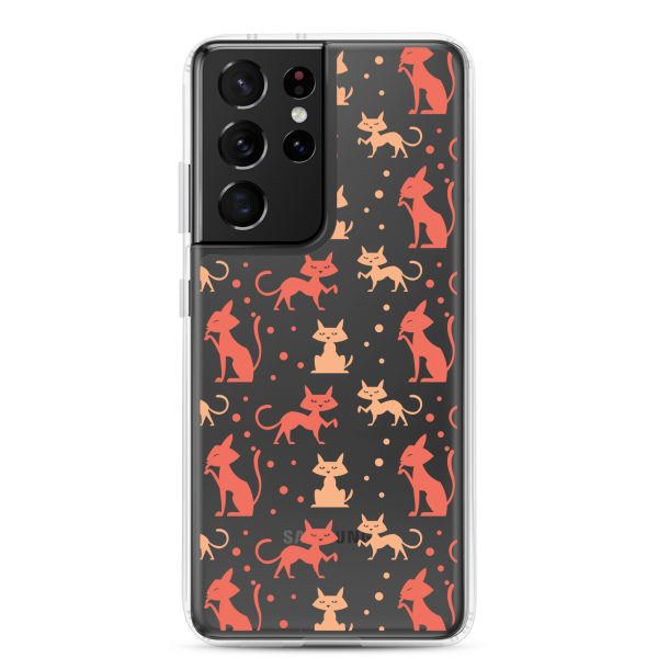 clear-case-for-samsung-samsung-galaxy-s21-ultra-case-on-phone-6a1e7b9005f83.jpg Cat Silhouettes Seamless Samsung Clear Case