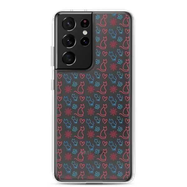 clear-case-for-samsung-samsung-galaxy-s21-ultra-case-on-phone-6a1e7c0068254.jpg Cats and Flowers Doodle Samsung Clear Case