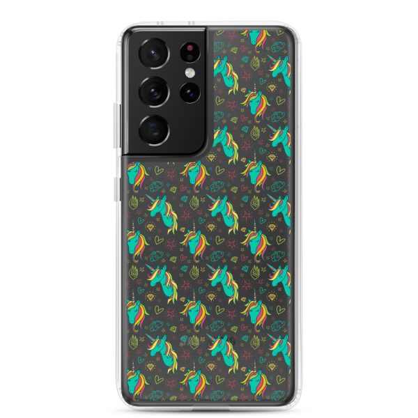 Colorful Unicorn Drawings Samsung Clear Case