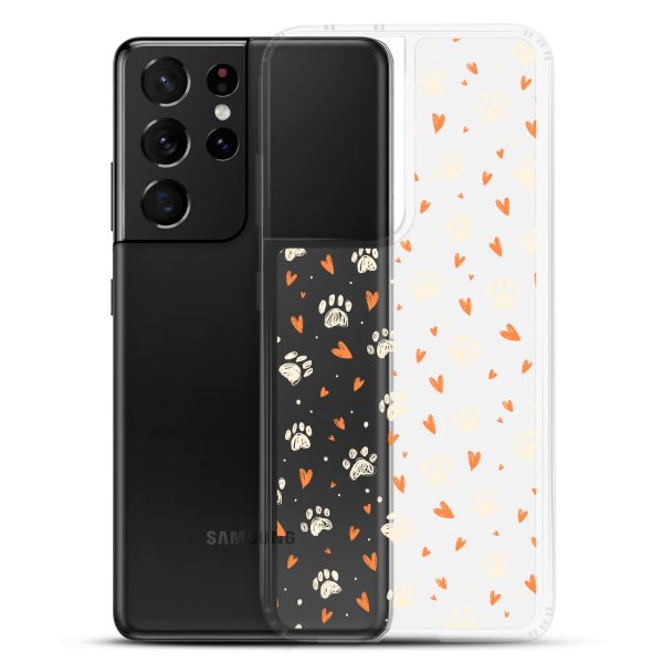 clear-case-for-samsung-samsung-galaxy-s21-ultra-case-with-phone-6a1e7832a7838.jpg Paws Prints Hearts Samsung Clear Case