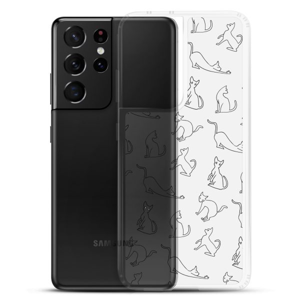 Cat Outline Samsung Clear Case