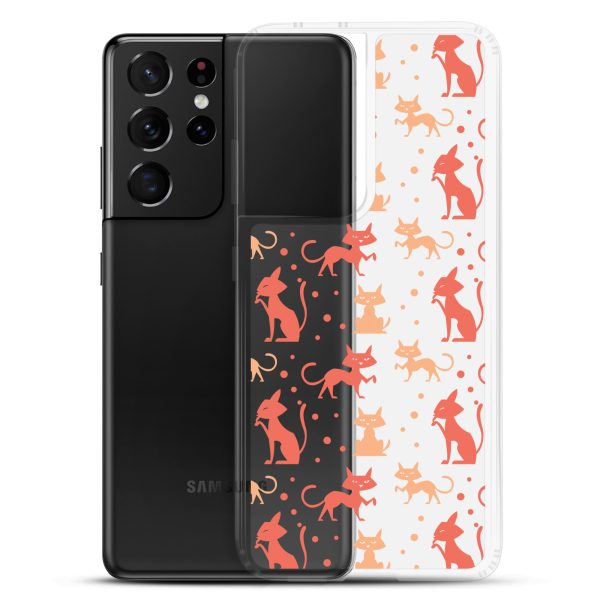 clear-case-for-samsung-samsung-galaxy-s21-ultra-case-with-phone-6a1e7b9005fd6.jpg Cat Silhouettes Seamless Samsung Clear Case