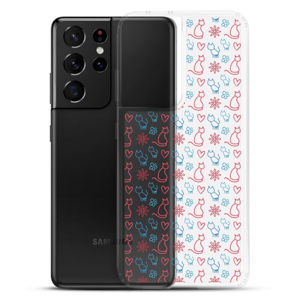 clear-case-for-samsung-samsung-galaxy-s21-ultra-case-with-phone-6a1e7c00682a1.jpg Cats and Flowers Doodle Samsung Clear Case
