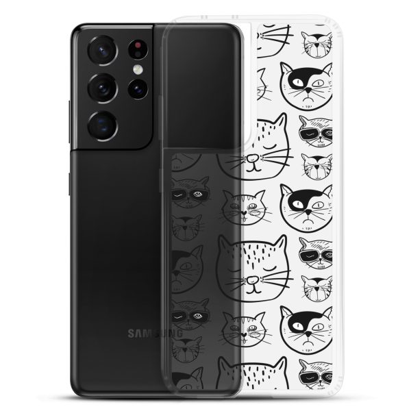Cartoonish Cat Samsung Clear Case
