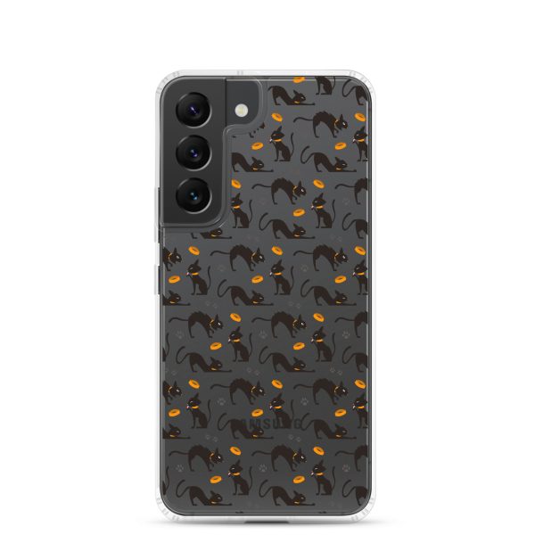 clear-case-for-samsung-samsung-galaxy-s22-case-on-phone-6a38ff116f191.jpg Halloween Seamless Cat Samsung Clear Case