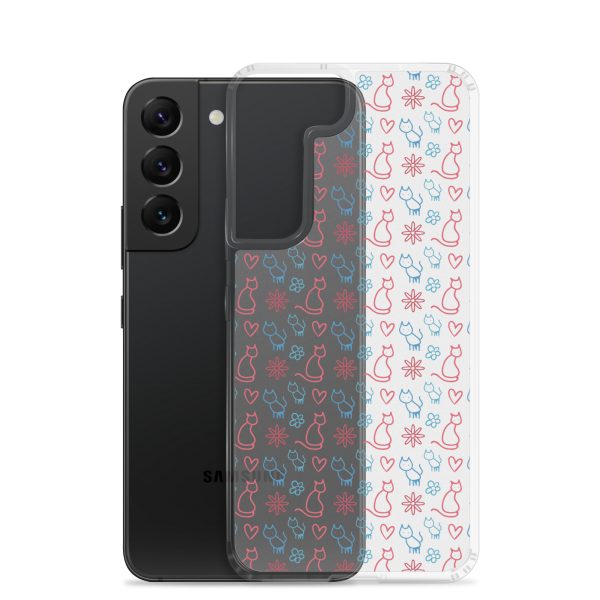 clear-case-for-samsung-samsung-galaxy-s22-case-with-phone-6a1e7c006855f.jpg Cats and Flowers Doodle Samsung Clear Case