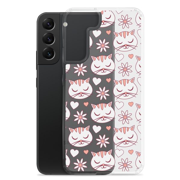 clear-case-for-samsung-samsung-galaxy-s22-plus-case-with-phone-6a1e79e6492cc.jpg Cat Flowers and Hearts Samsung Clear Case