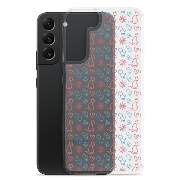 clear-case-for-samsung-samsung-galaxy-s22-plus-case-with-phone-6a1e7c0068428.jpg Cats and Flowers Doodle Samsung Clear Case