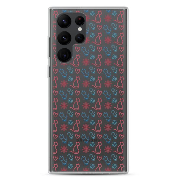 clear-case-for-samsung-samsung-galaxy-s22-ultra-case-on-phone-6a1e7c0066e2b.jpg Cats and Flowers Doodle Samsung Clear Case