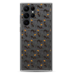Halloween Seamless Cat Samsung Clear Case