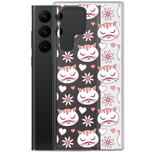 clear-case-for-samsung-samsung-galaxy-s22-ultra-case-with-phone-6a1e79e6493b2.jpg Cat Flowers and Hearts Samsung Clear Case