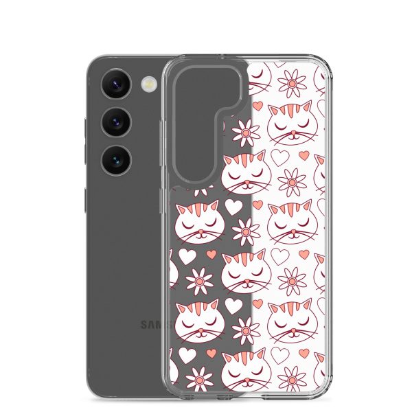 clear-case-for-samsung-samsung-galaxy-s23-case-with-phone-6a1e79e649d61.jpg Cat Flowers and Hearts Samsung Clear Case