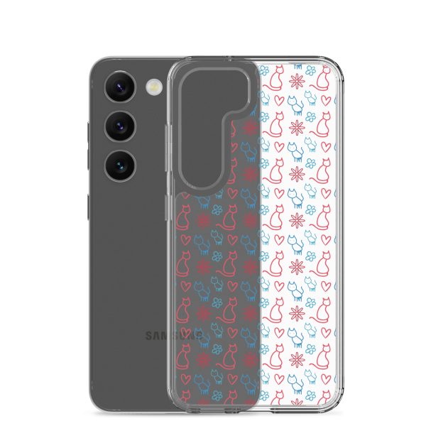 clear-case-for-samsung-samsung-galaxy-s23-case-with-phone-6a1e7c0068a5b.jpg Cats and Flowers Doodle Samsung Clear Case