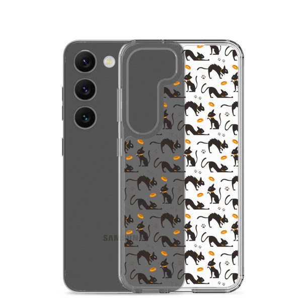 clear-case-for-samsung-samsung-galaxy-s23-case-with-phone-6a38ff116f493.jpg Halloween Seamless Cat Samsung Clear Case
