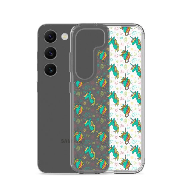 Colorful Unicorn Drawings Samsung Clear Case