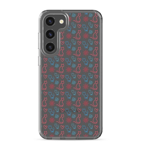 clear-case-for-samsung-samsung-galaxy-s23-plus-case-on-phone-6a1e7c006880e.jpg Cats and Flowers Doodle Samsung Clear Case