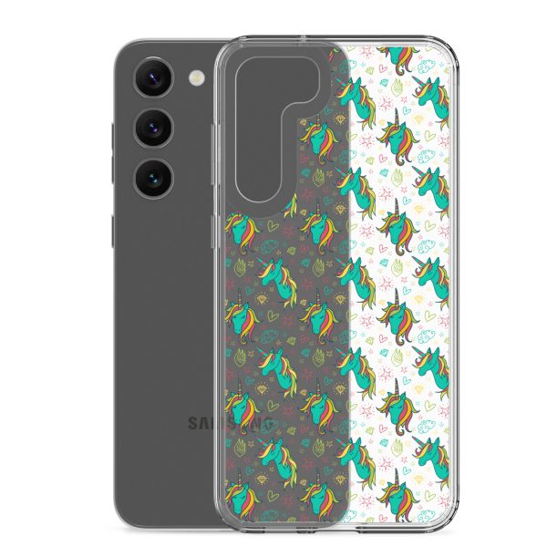 Colorful Unicorn Drawings Samsung Clear Case