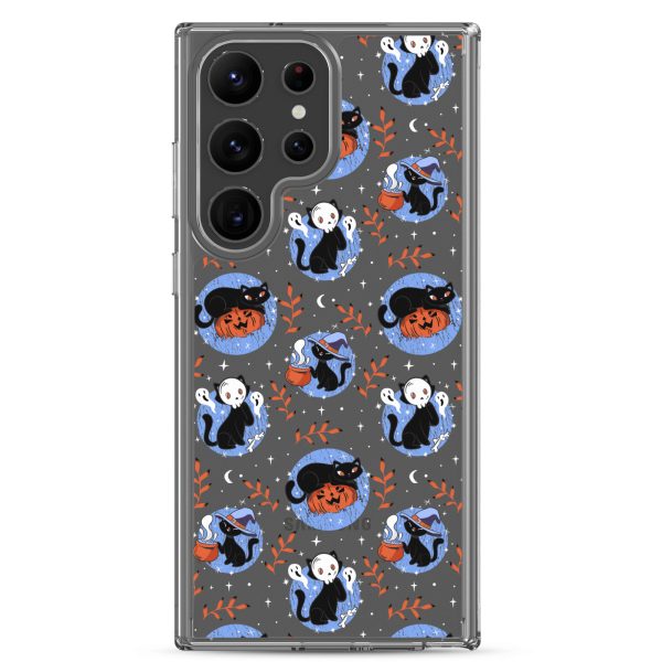 clear-case-for-samsung-samsung-galaxy-s23-ultra-case-on-phone-6a1e7be103412.jpg Halloween Cats Samsung Clear Case
