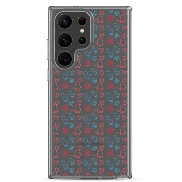 clear-case-for-samsung-samsung-galaxy-s23-ultra-case-on-phone-6a1e7c00688c8.jpg Cats and Flowers Doodle Samsung Clear Case