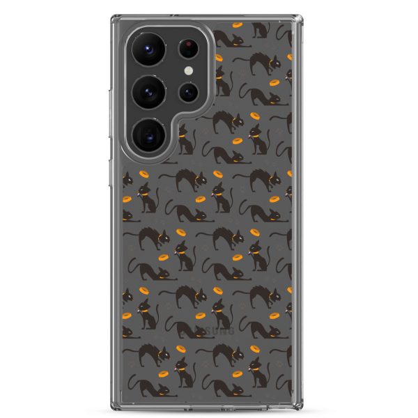 clear-case-for-samsung-samsung-galaxy-s23-ultra-case-on-phone-6a38ff116f3f7.jpg Halloween Seamless Cat Samsung Clear Case