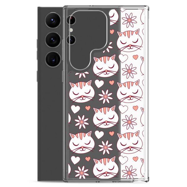 clear-case-for-samsung-samsung-galaxy-s23-ultra-case-with-phone-6a1e79e649c1b.jpg Cat Flowers and Hearts Samsung Clear Case