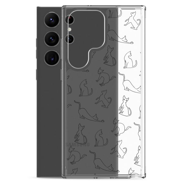 Cat Outline Samsung Clear Case